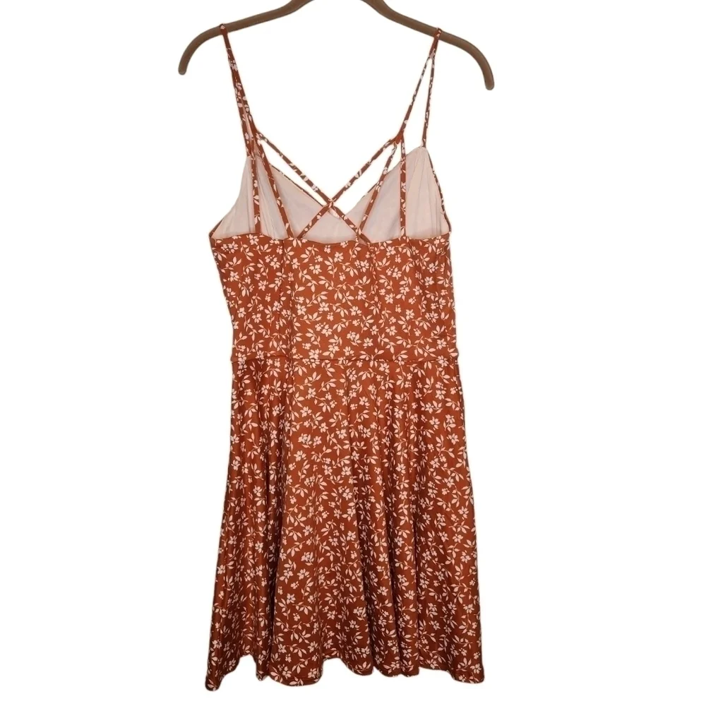 NWOT The General Good Strappy Brushed Knit Dress Rust Orange and White S… - Picture 12 of 14